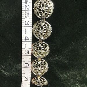 Vintage mid-century signed Judy Lee gold tone bracelet. See photos